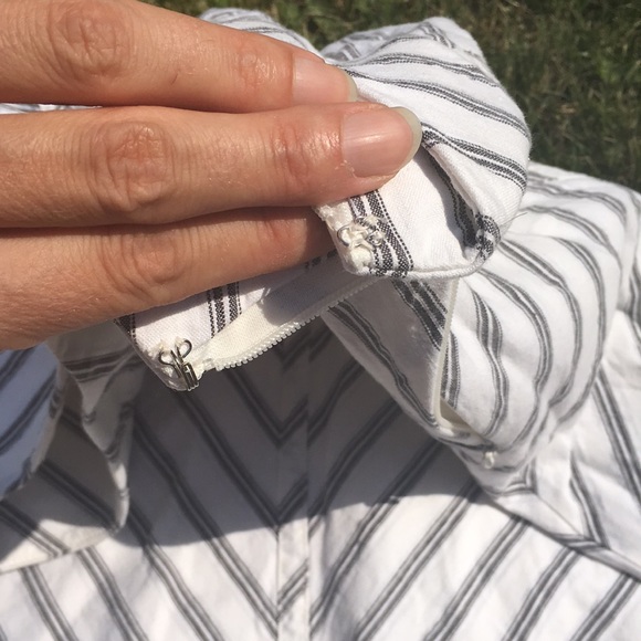 EUC Ann Taylor loft white gray striped skirt - Picture 10 of 12